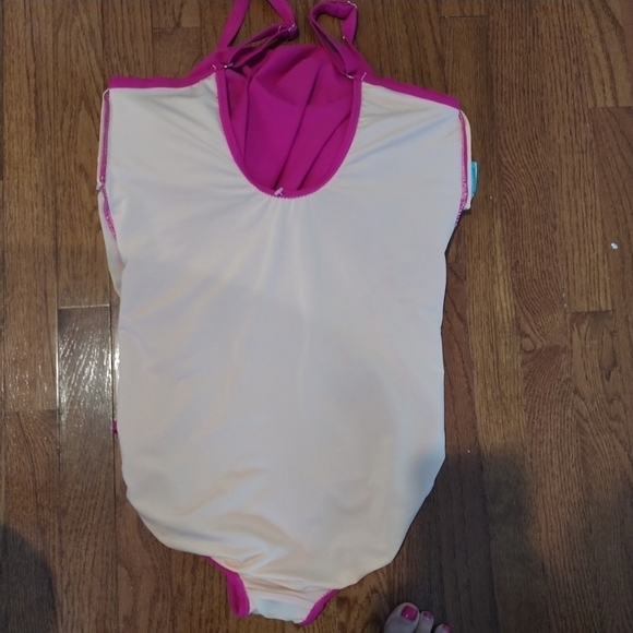 Sea & Sand Pink Ruched Swimsuit One Piece 18W - Picture 10 of 14